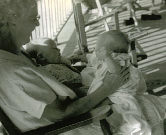 Grandmother Polly with babies Mac and Jim